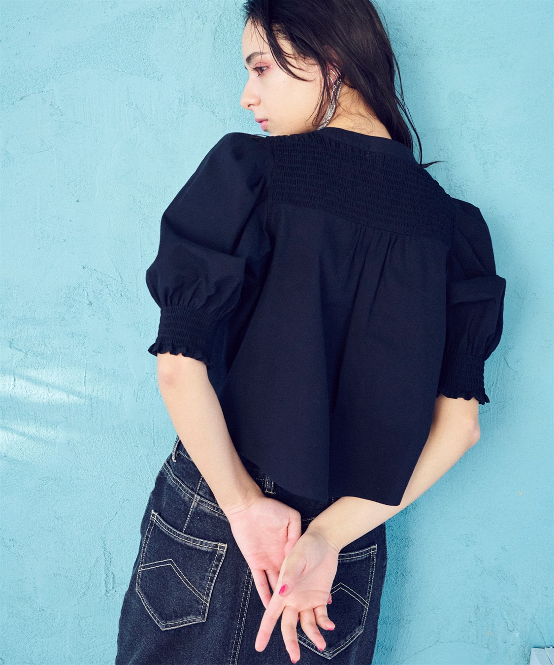 ELLEgirl ギャザーパフスリーブブラウス_sub_18