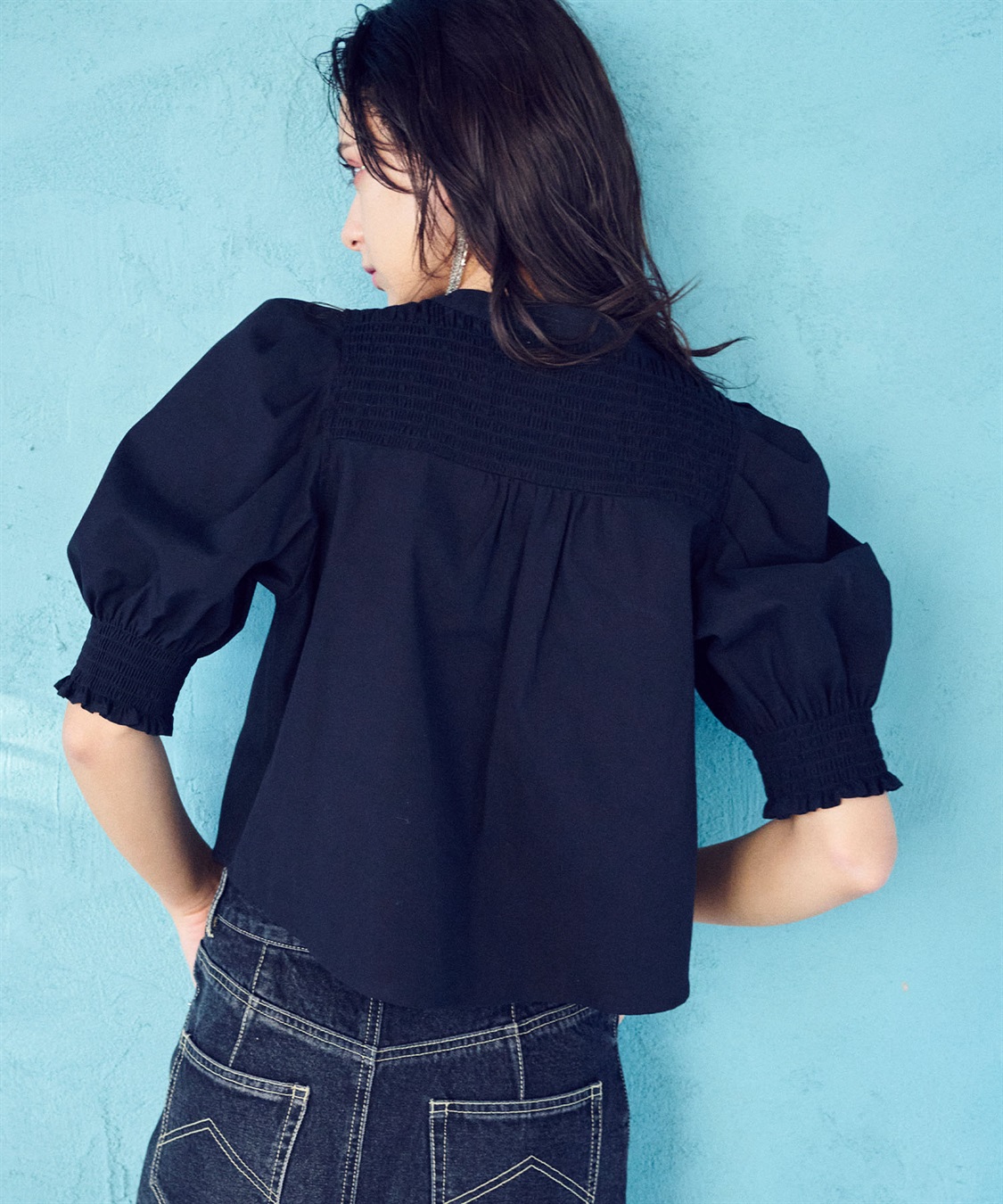 ELLEgirl ギャザーパフスリーブブラウス_sub_19