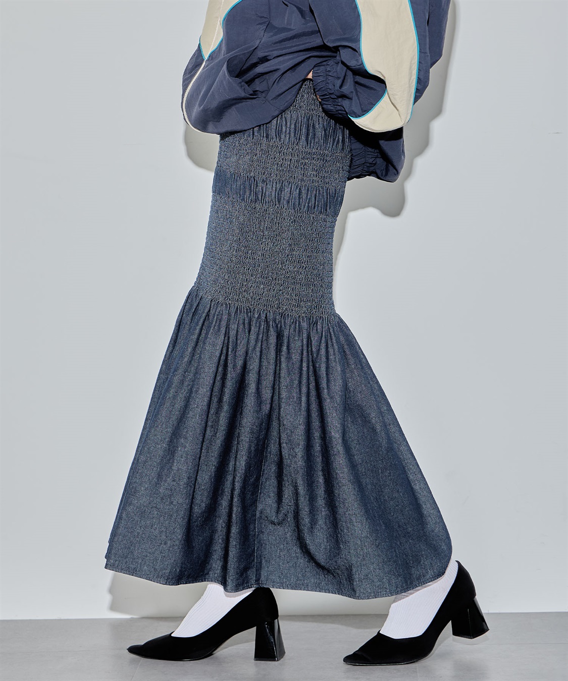 シャーリングマーメイドスカート ELLEgirl｜クロスプラス公式通販サイト