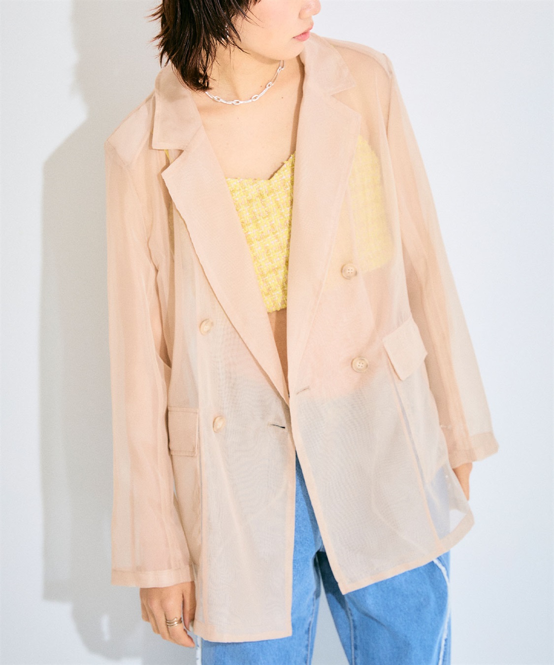 ELLEgirl シアーテーラードジャケット_sub_2