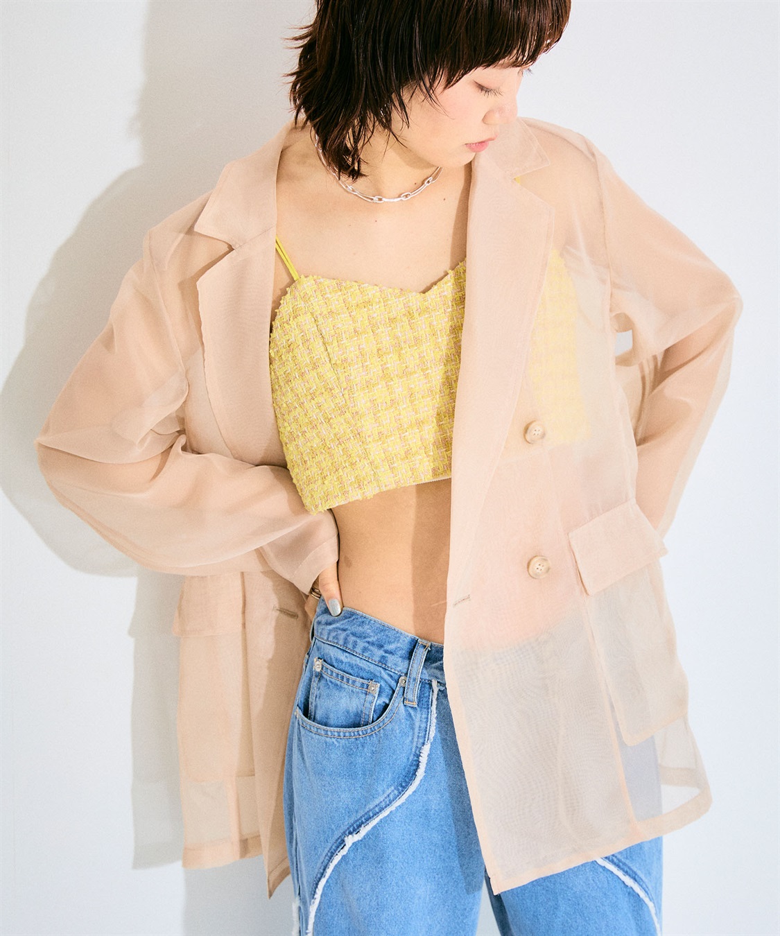 ELLEgirl シアーテーラードジャケット_sub_4