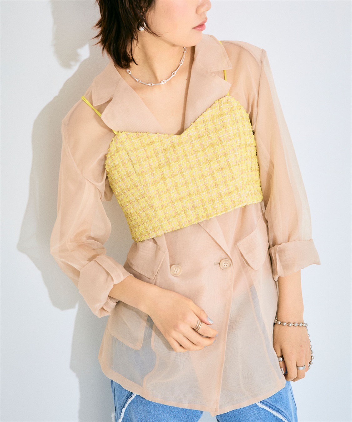 ELLEgirl シアーテーラードジャケット_sub_7