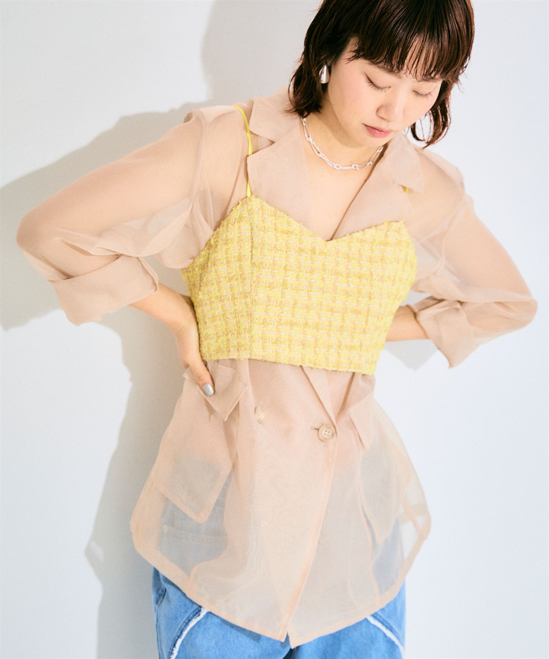 ELLEgirl シアーテーラードジャケット_sub_9