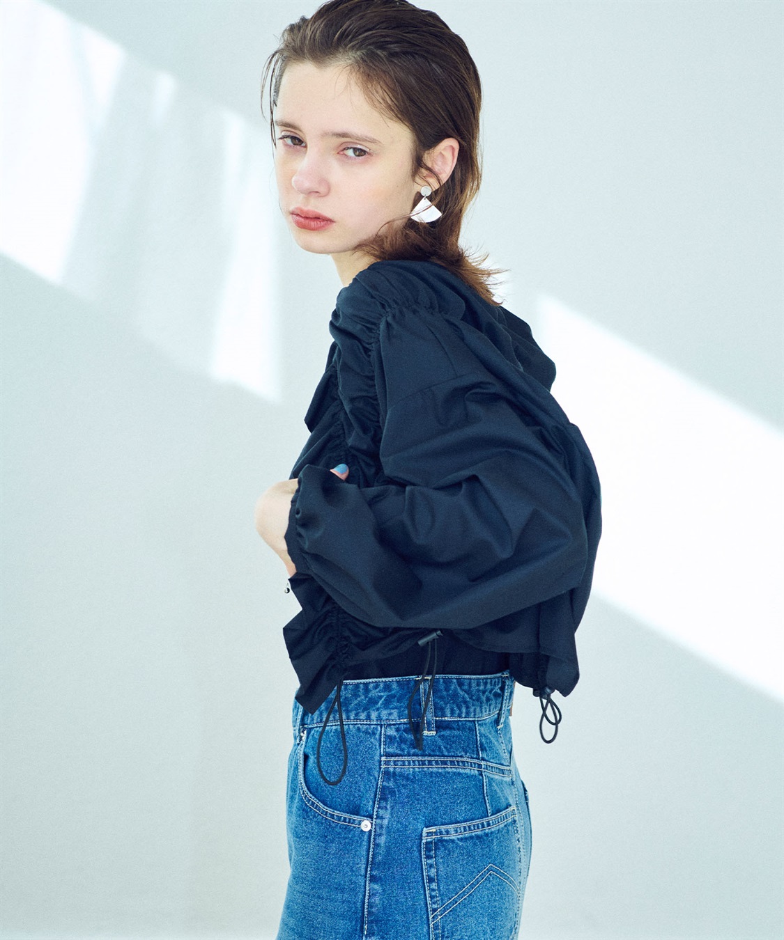 ELLEgirl ギャザーシャーリングカーディガン_sub_3