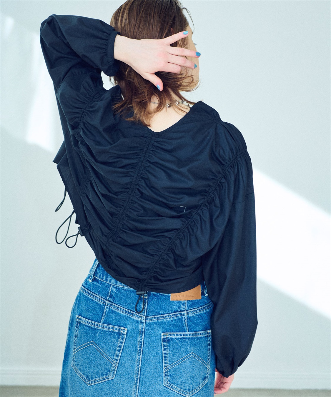 ELLEgirl ギャザーシャーリングカーディガン_sub_6