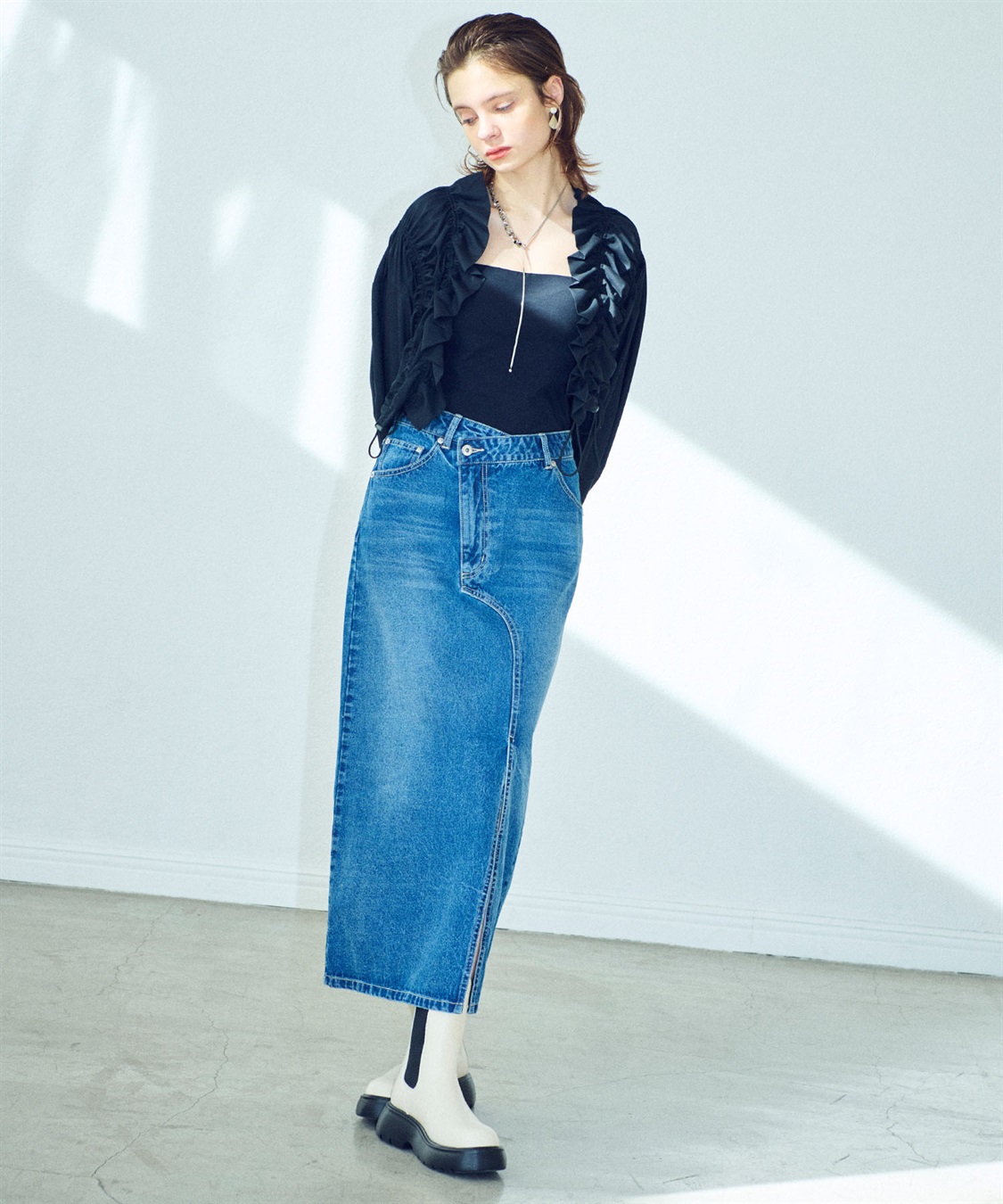 ELLEgirl ギャザーシャーリングカーディガン_sub_8