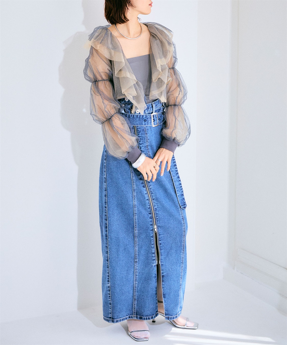 バルーンスリーブラッフルボレロ ELLEgirl｜クロスプラス公式