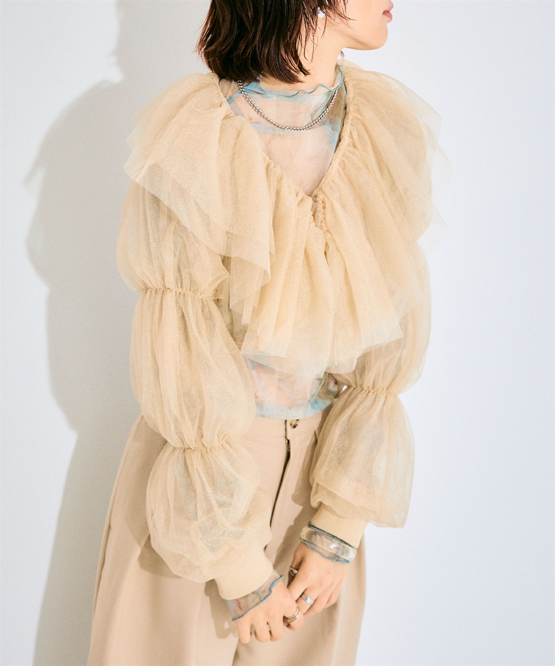 ELLEgirl バルーンスリーブラッフルボレロ_sub_19