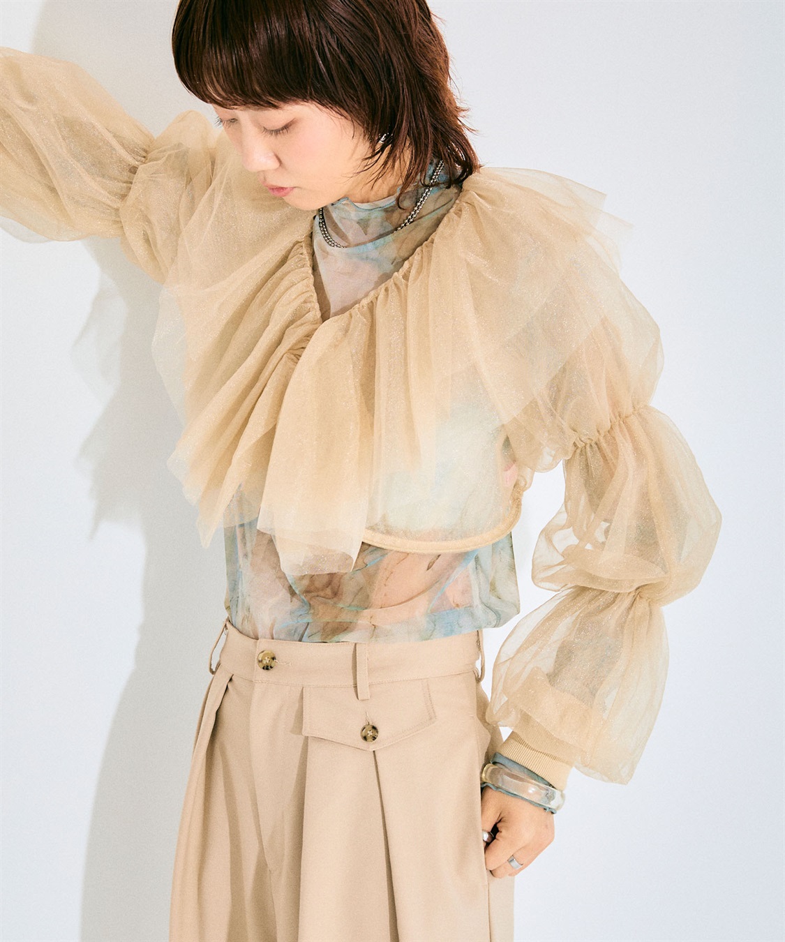 ELLEgirl バルーンスリーブラッフルボレロ_sub_20