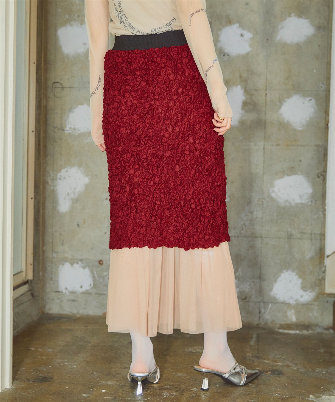 ELLEgirl チュールレイヤードシャーリングスカート_sub_6