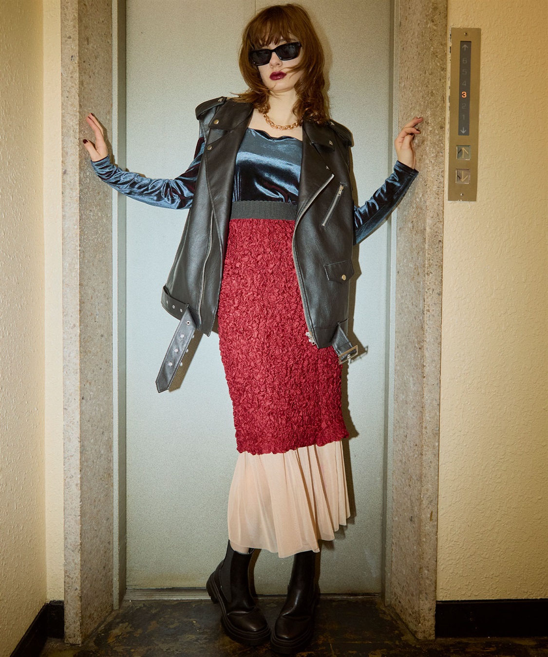 ELLEgirl チュールレイヤードシャーリングスカート_sub_14