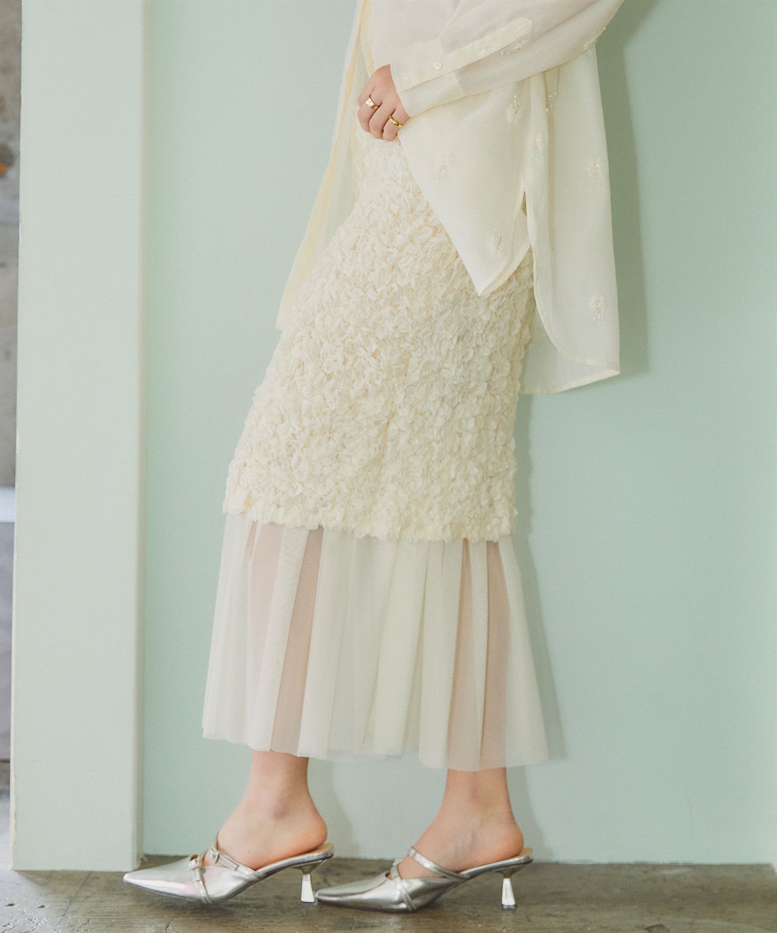 ELLEgirl チュールレイヤードシャーリングスカート_sub_19