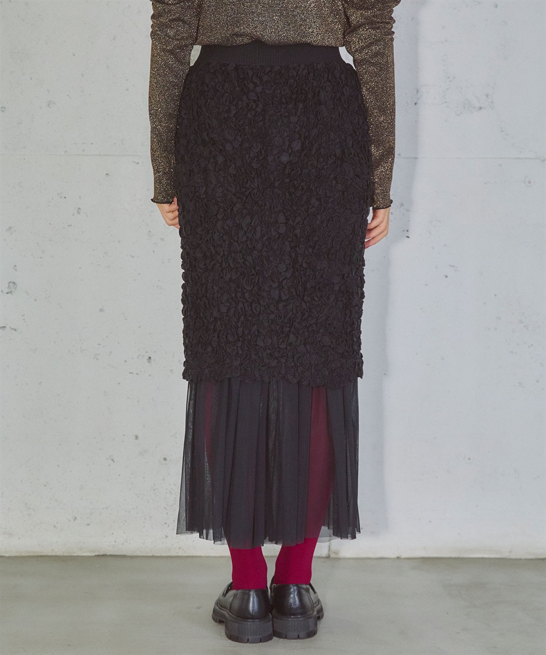 ELLEgirl チュールレイヤードシャーリングスカート_sub_23