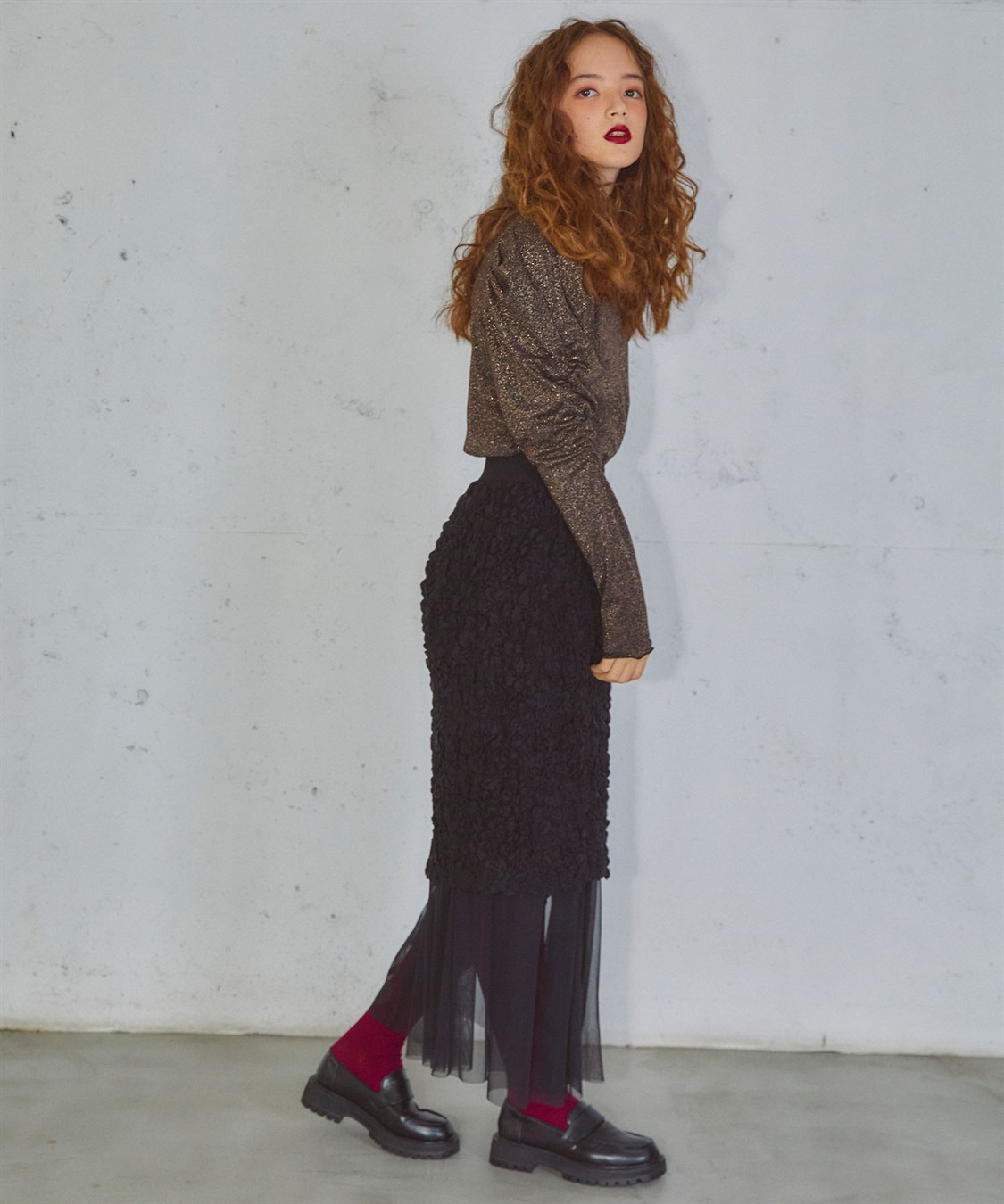 ELLEgirl チュールレイヤードシャーリングスカート_sub_27