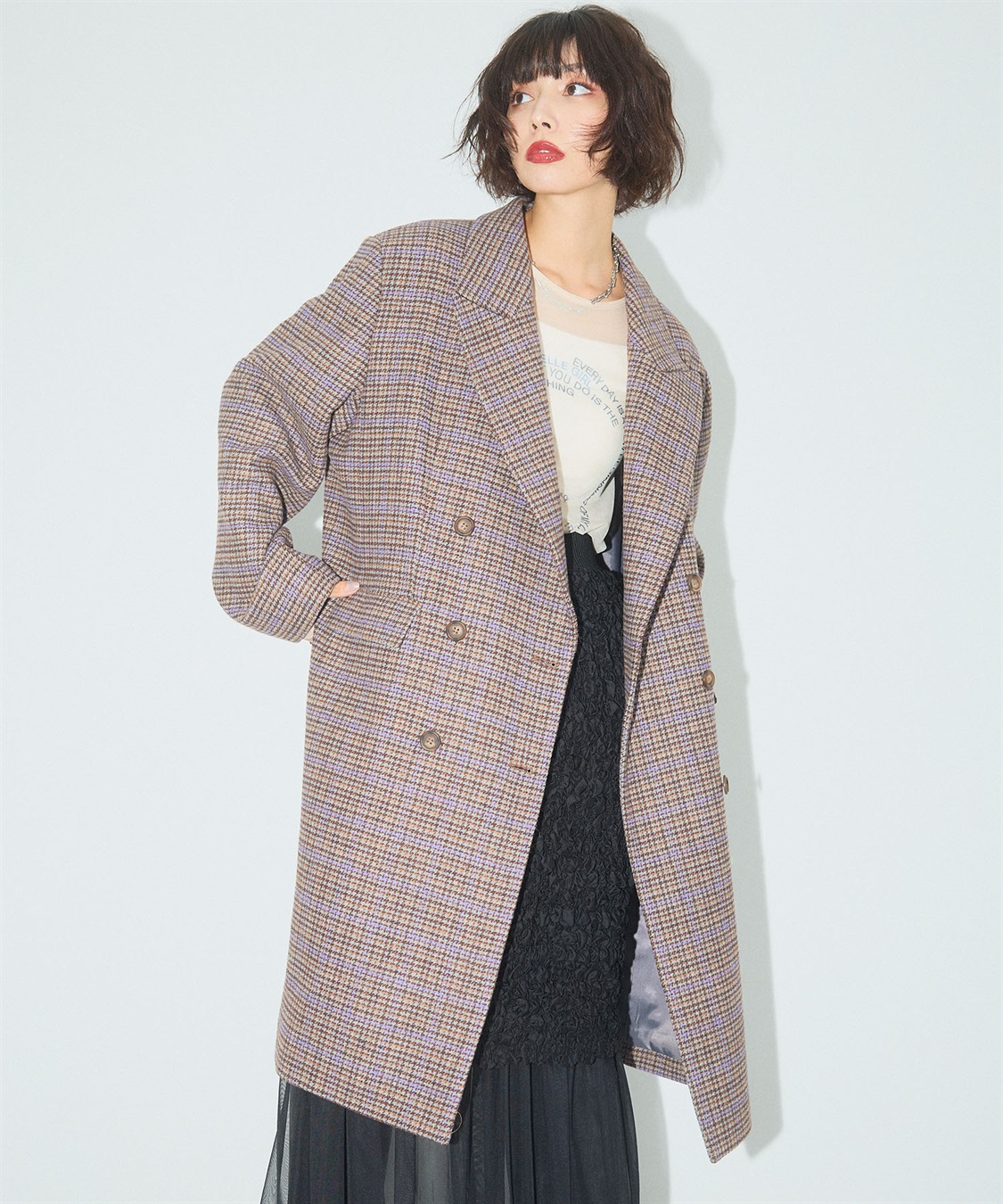 ELLEgirl メンズライクチェスターコート_sub_1