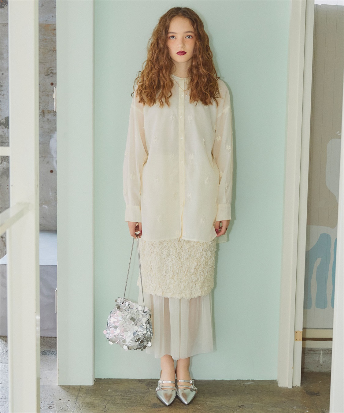 ELLEgirl リボン刺繍シアーシャツ_sub_10