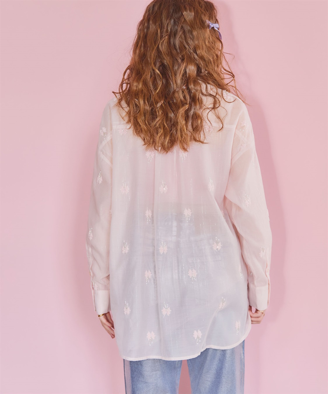 ELLEgirl リボン刺繍シアーシャツ_sub_14