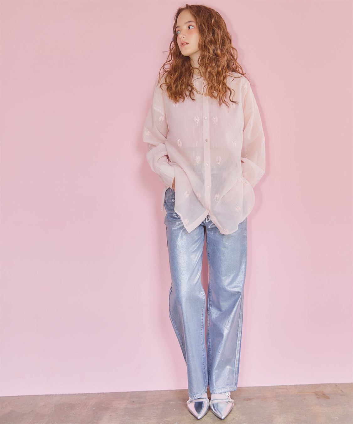 ELLEgirl リボン刺繍シアーシャツ_sub_18