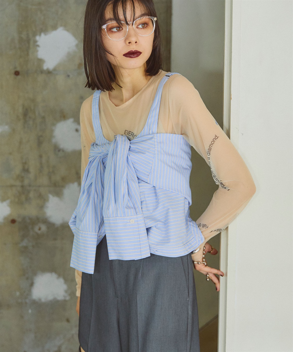 ELLEgirl ガーターデザインシャツ_sub_13