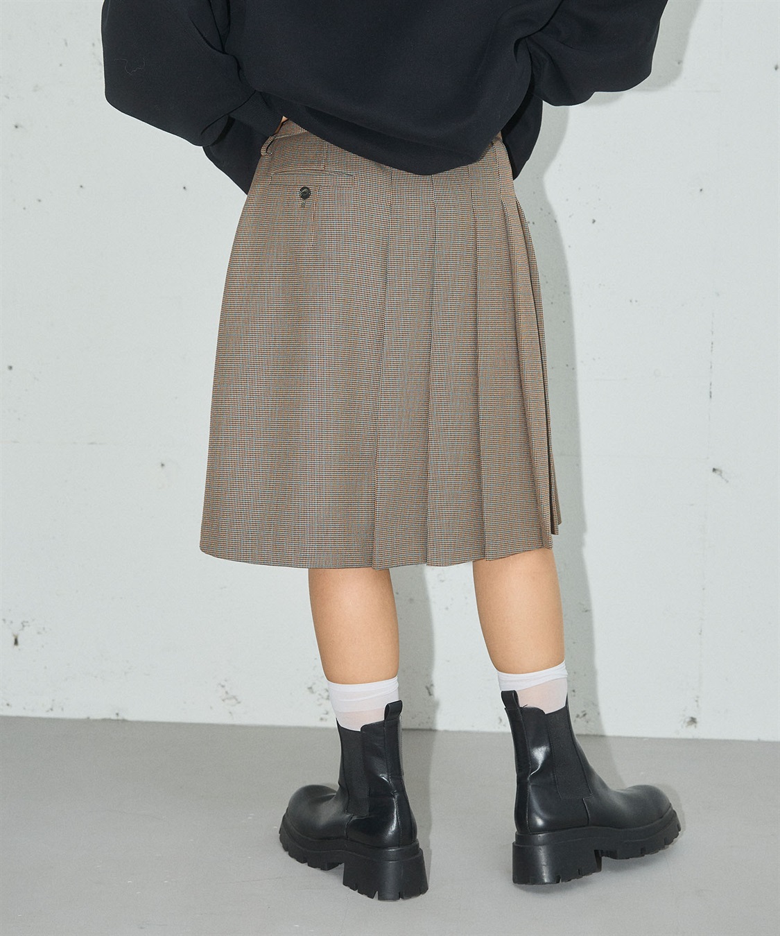 ELLEgirl アシメトリーラッププリーツスカート_sub_9