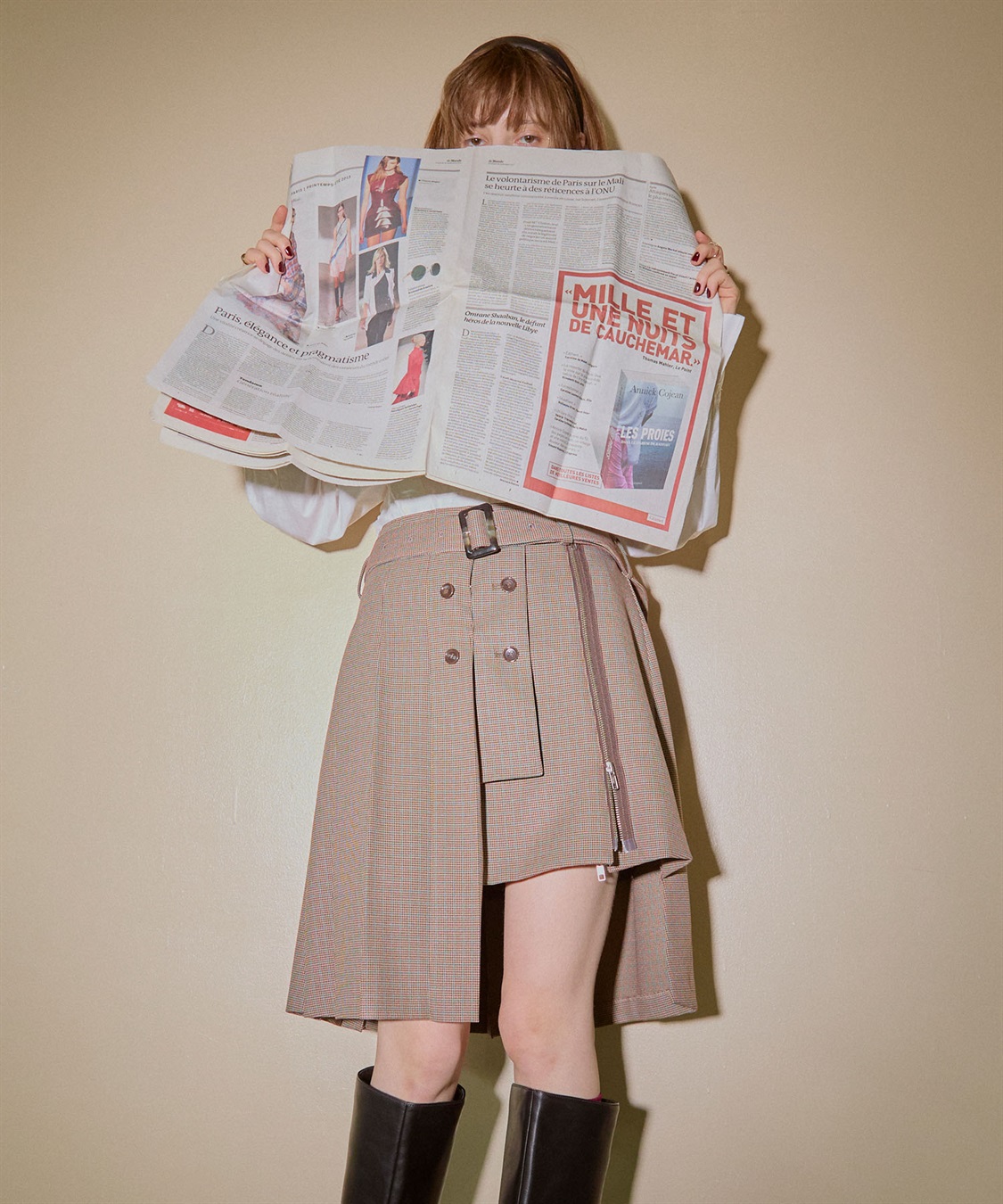 ELLEgirl アシメトリーラッププリーツスカート_sub_16