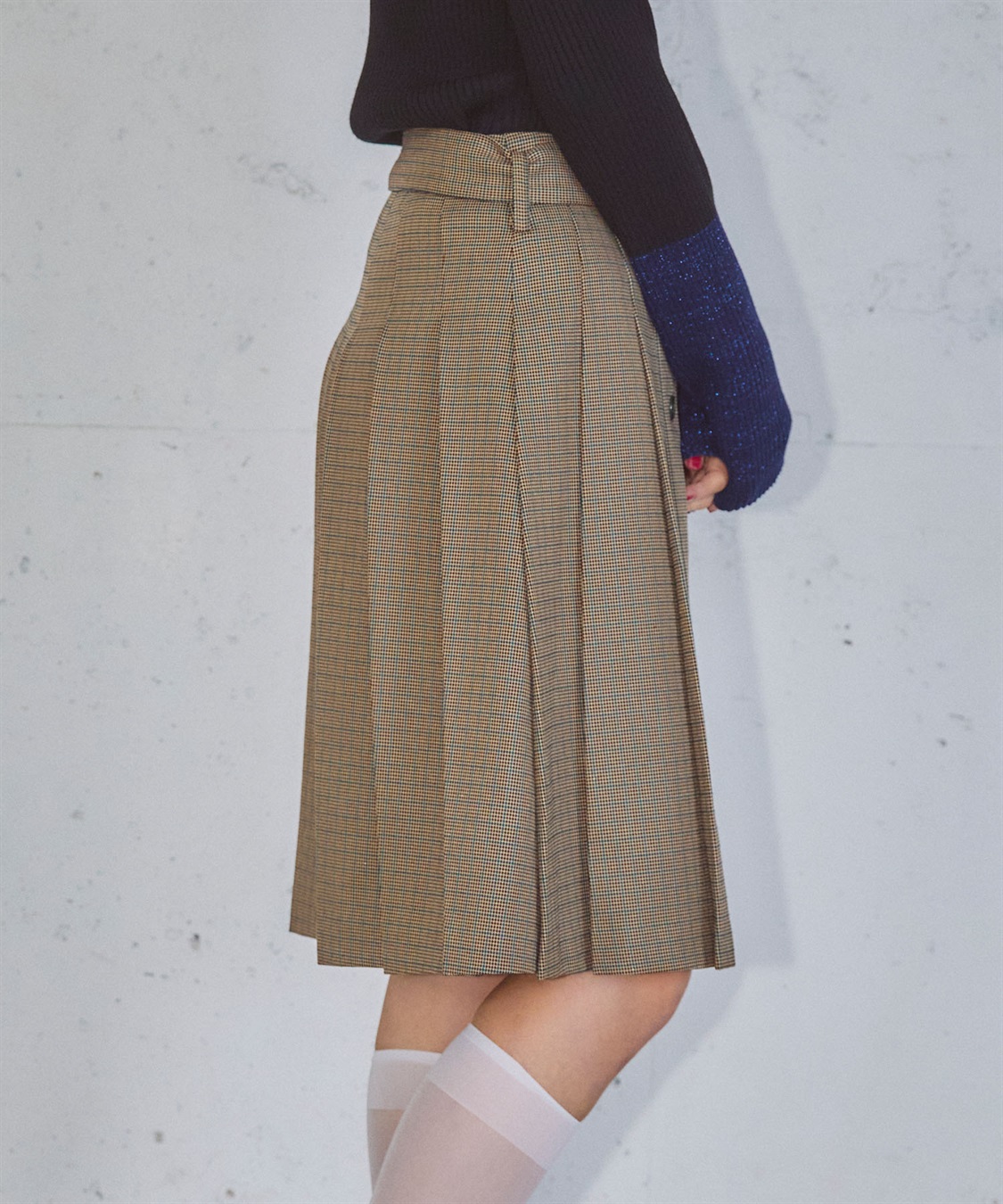 ELLEgirl アシメトリーラッププリーツスカート_sub_24