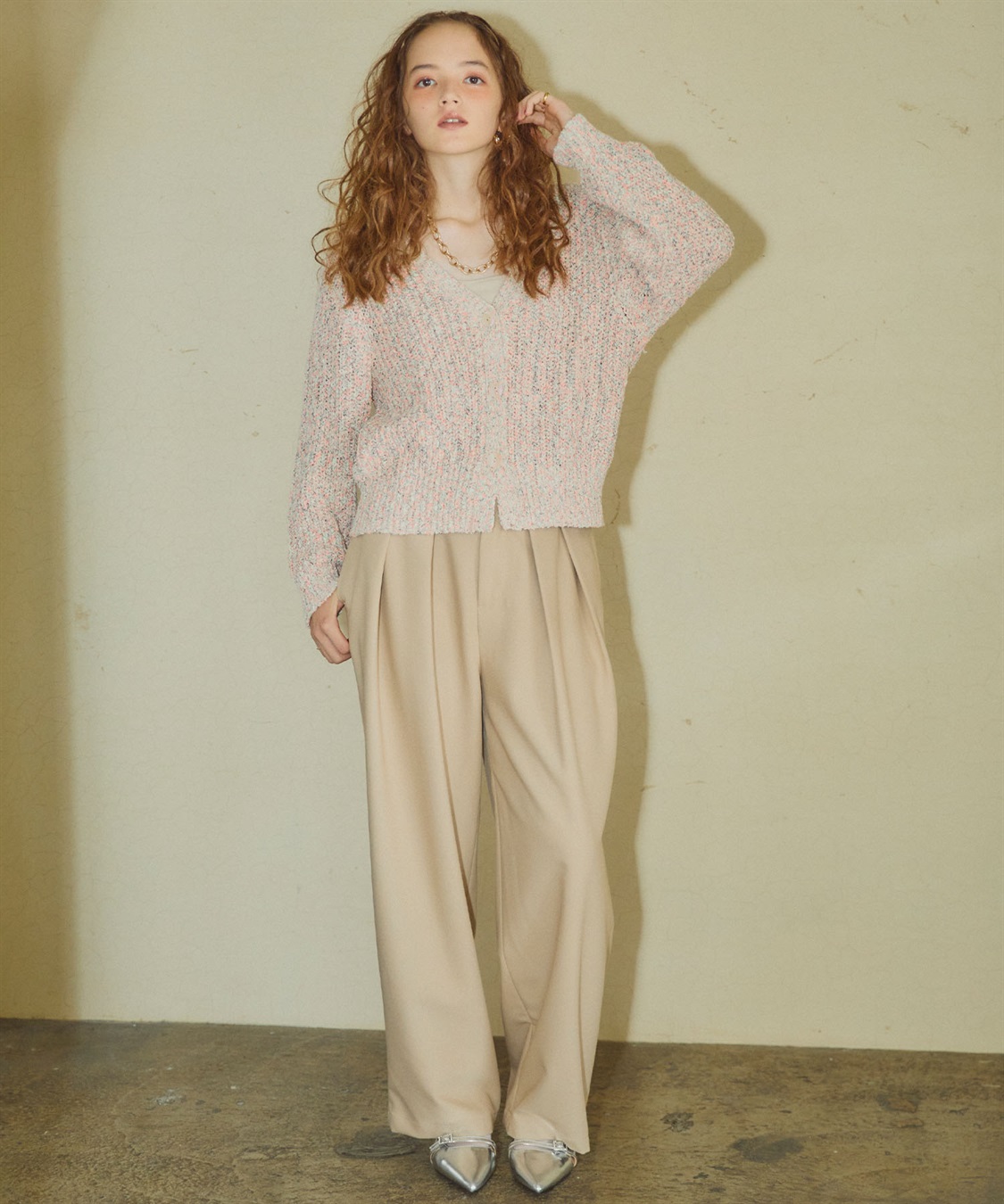 ELLEgirl ミックスカラーVネックカーディガン_sub_22