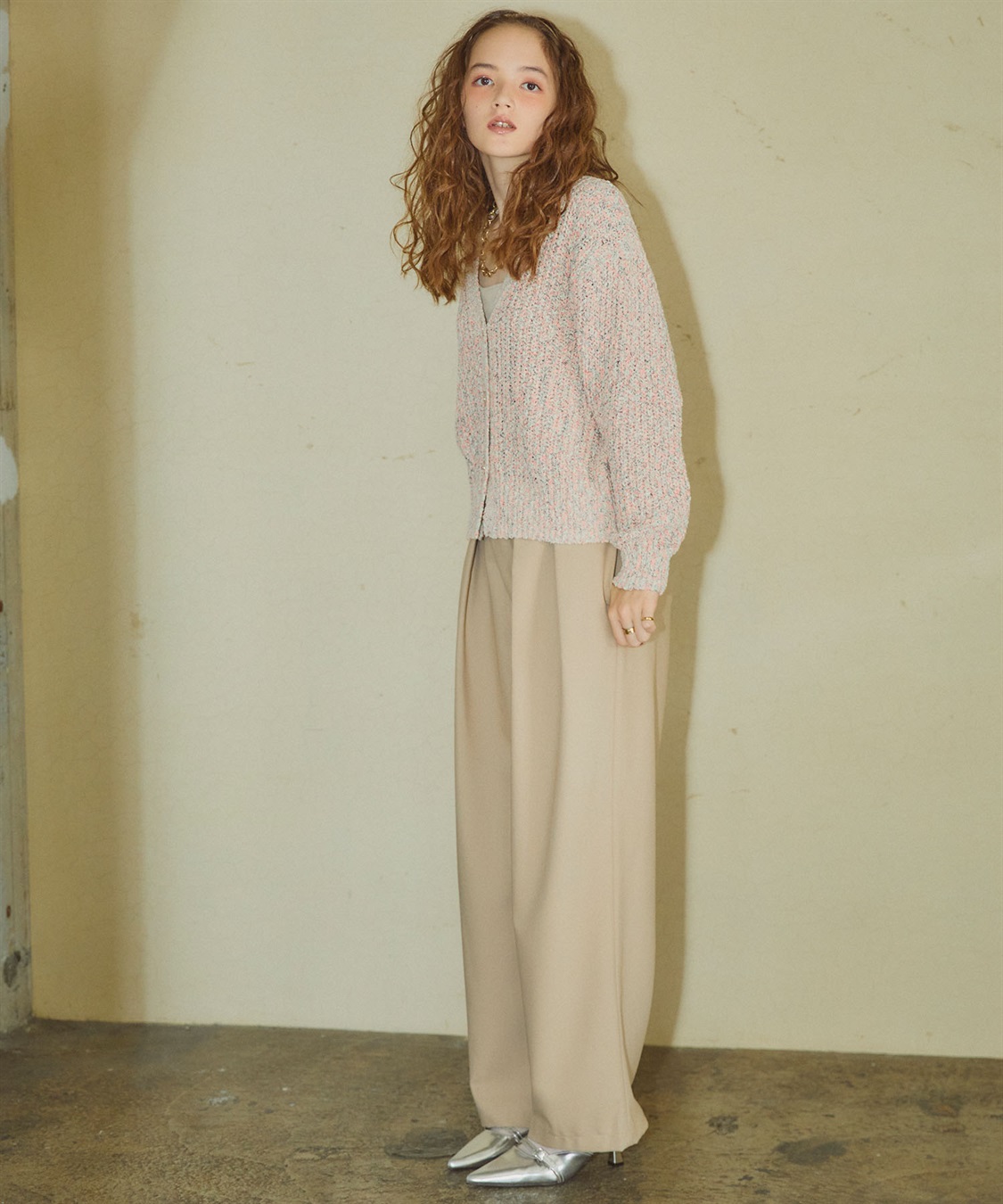 ELLEgirl ミックスカラーVネックカーディガン_sub_23