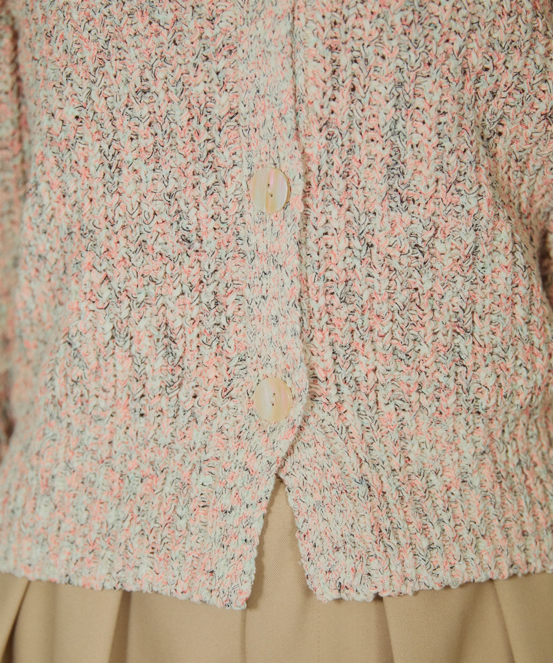 ELLEgirl ミックスカラーVネックカーディガン_sub_24