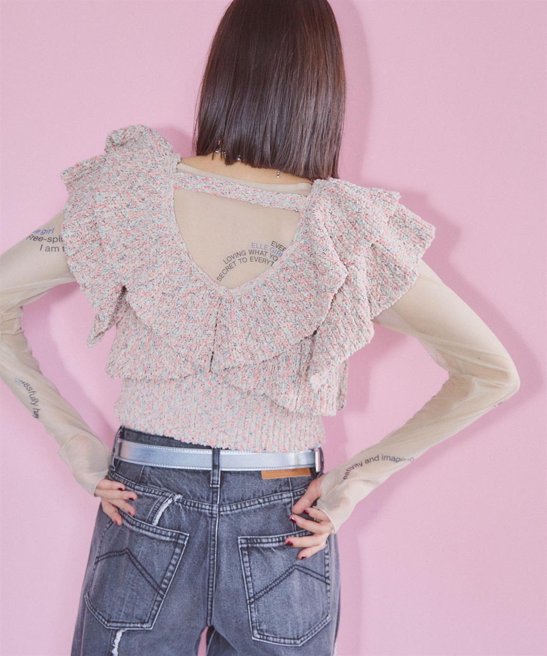 ELLEgirl ミックスカラーラッフルフリルビスチェ_sub_13