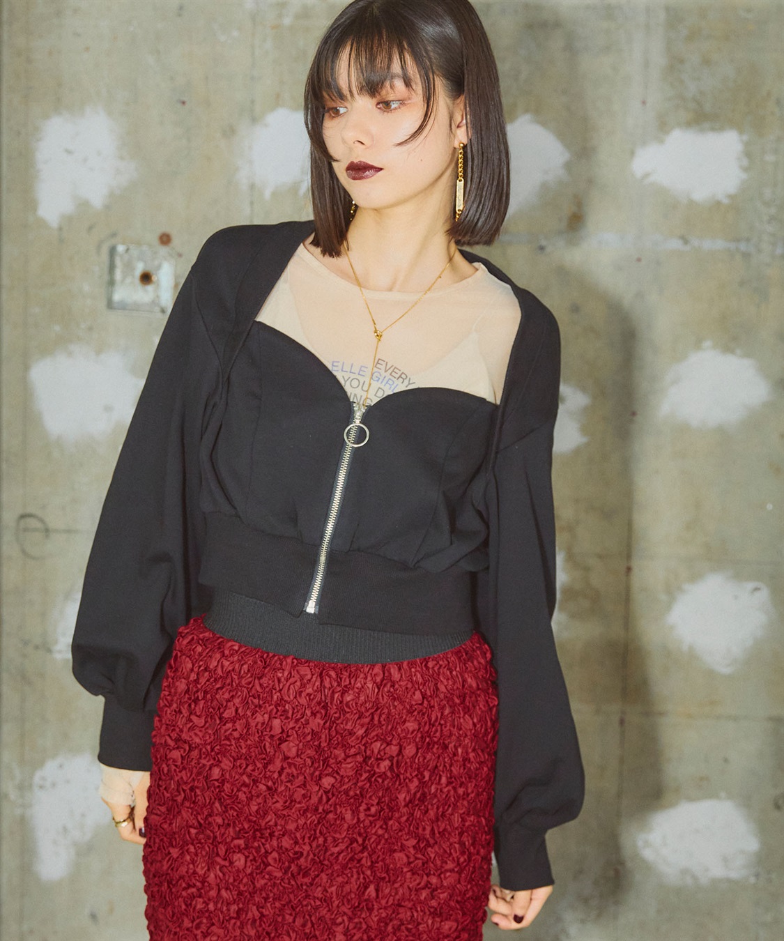 ELLEgirl 裏毛ビスチェブルゾン_sub_3