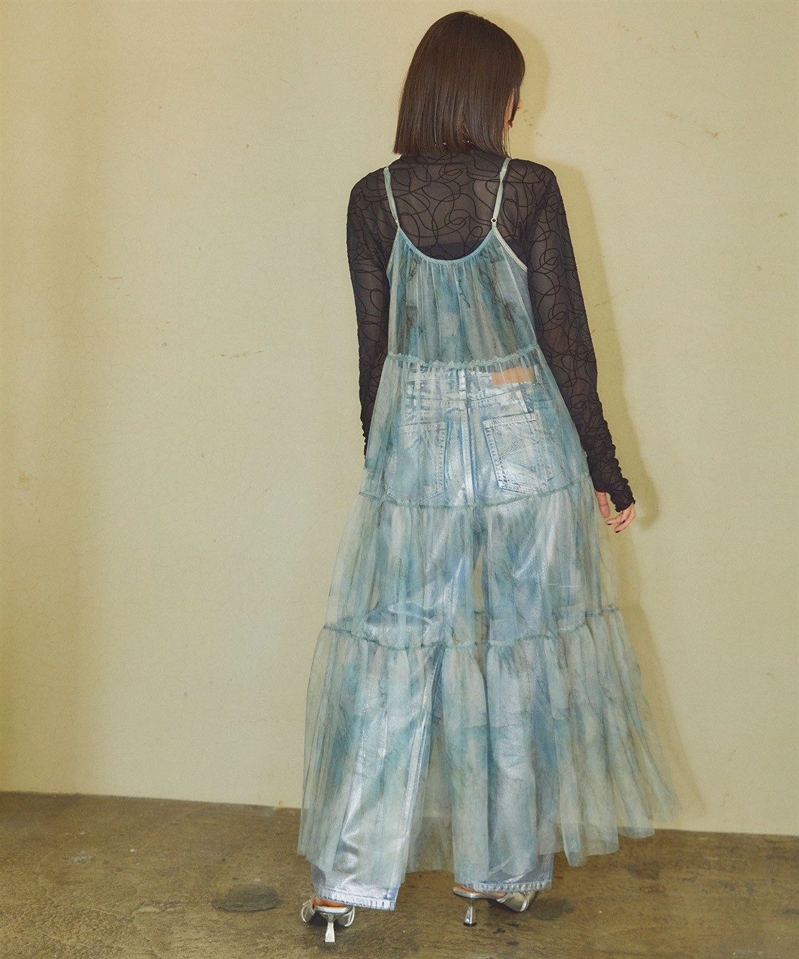 ELLEgirl 2way転写チュールティアードキャミワンピース_sub_15