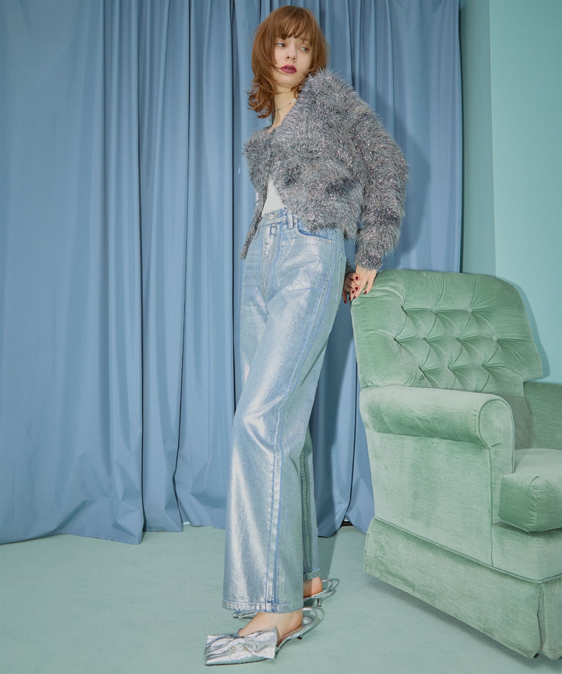 ELLEgirl 箔ストレートデニムパンツ_sub_2