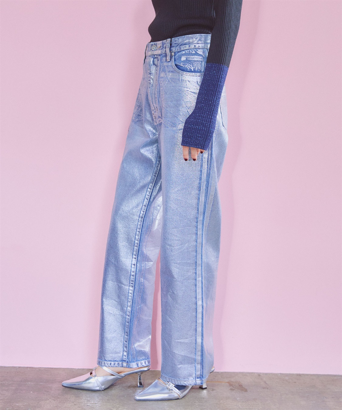 ELLEgirl 箔ストレートデニムパンツ_sub_6