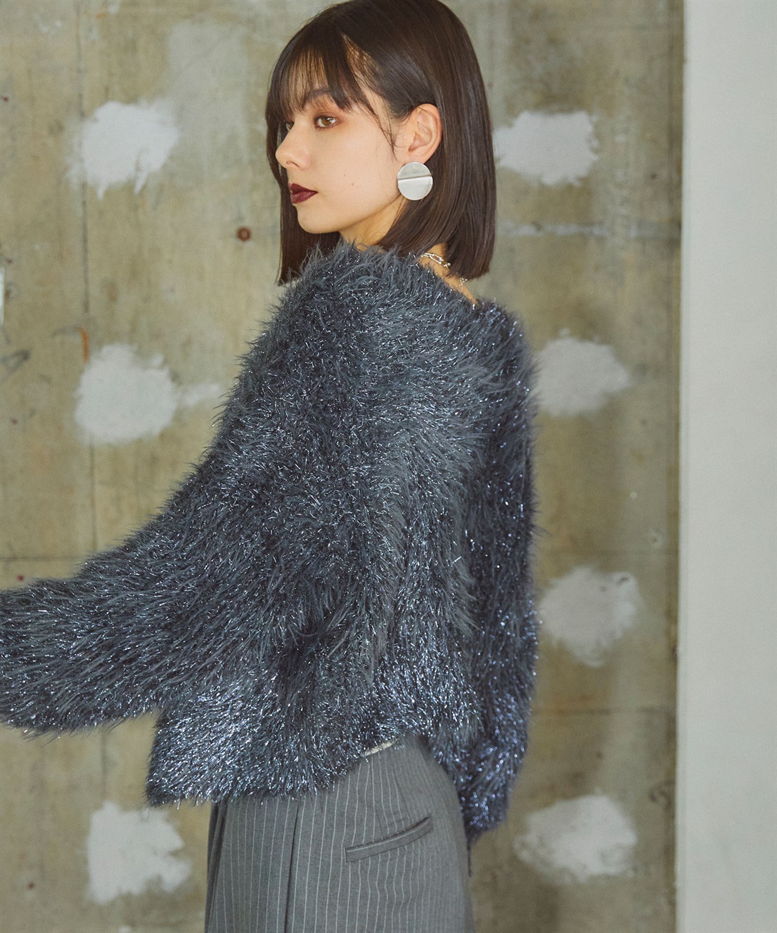 ELLEgirl 2wayラメフェザーニットカーディガン_sub_5