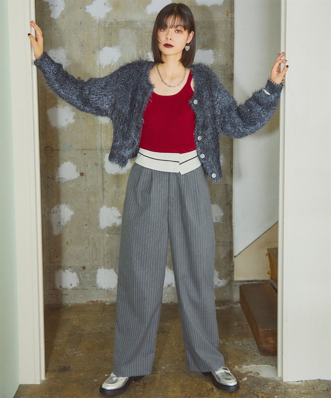 ELLEgirl 2wayラメフェザーニットカーディガン_sub_10