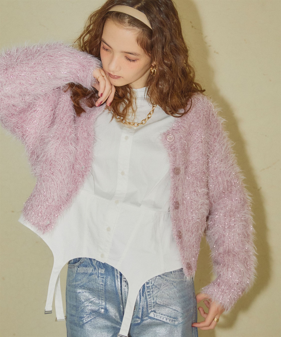 ELLEgirl 2wayラメフェザーニットカーディガン_sub_12