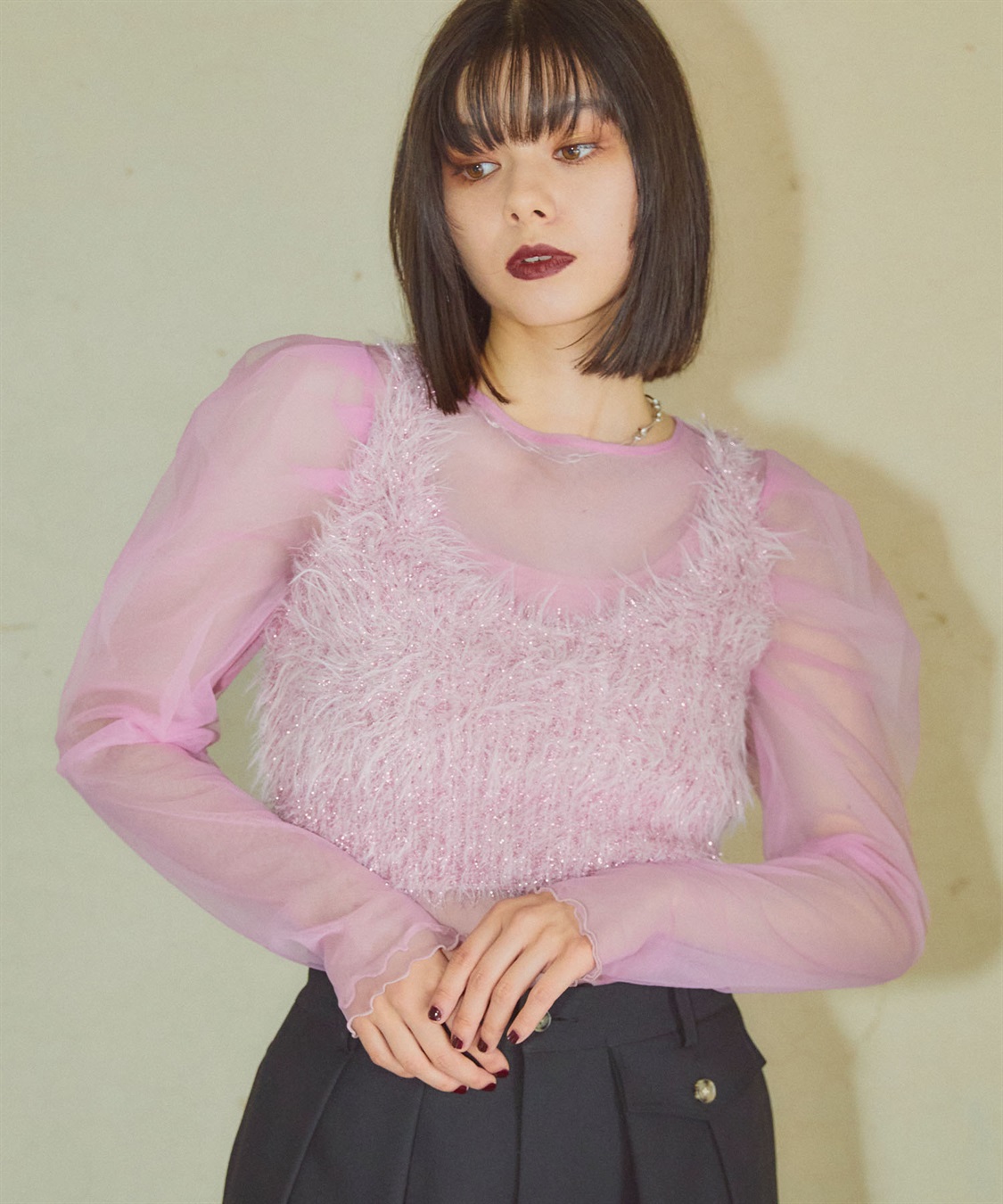 ELLEgirl ラメフェザーニットビスチェ_sub_12