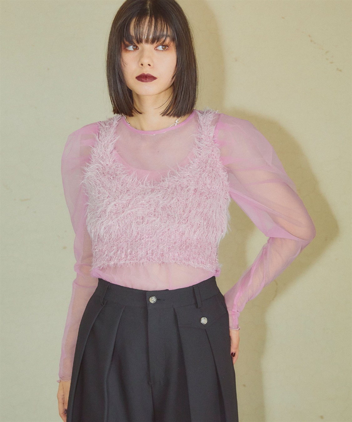 ELLEgirl ラメフェザーニットビスチェ_sub_13