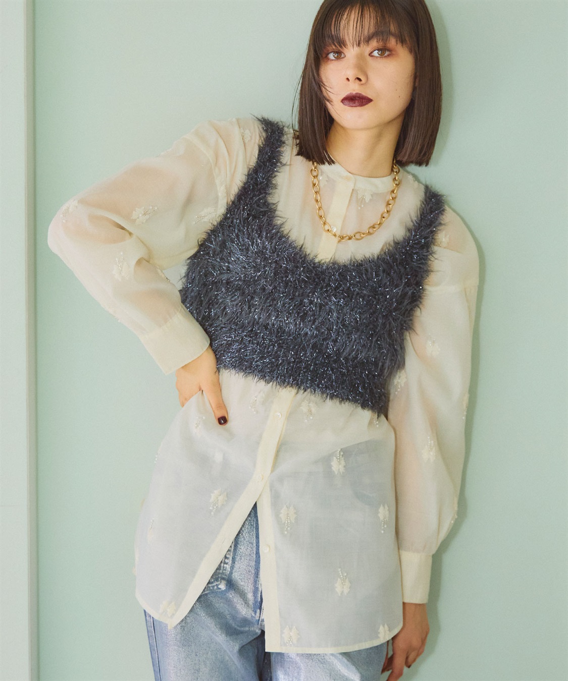 ELLEgirl ラメフェザーニットビスチェ_sub_18