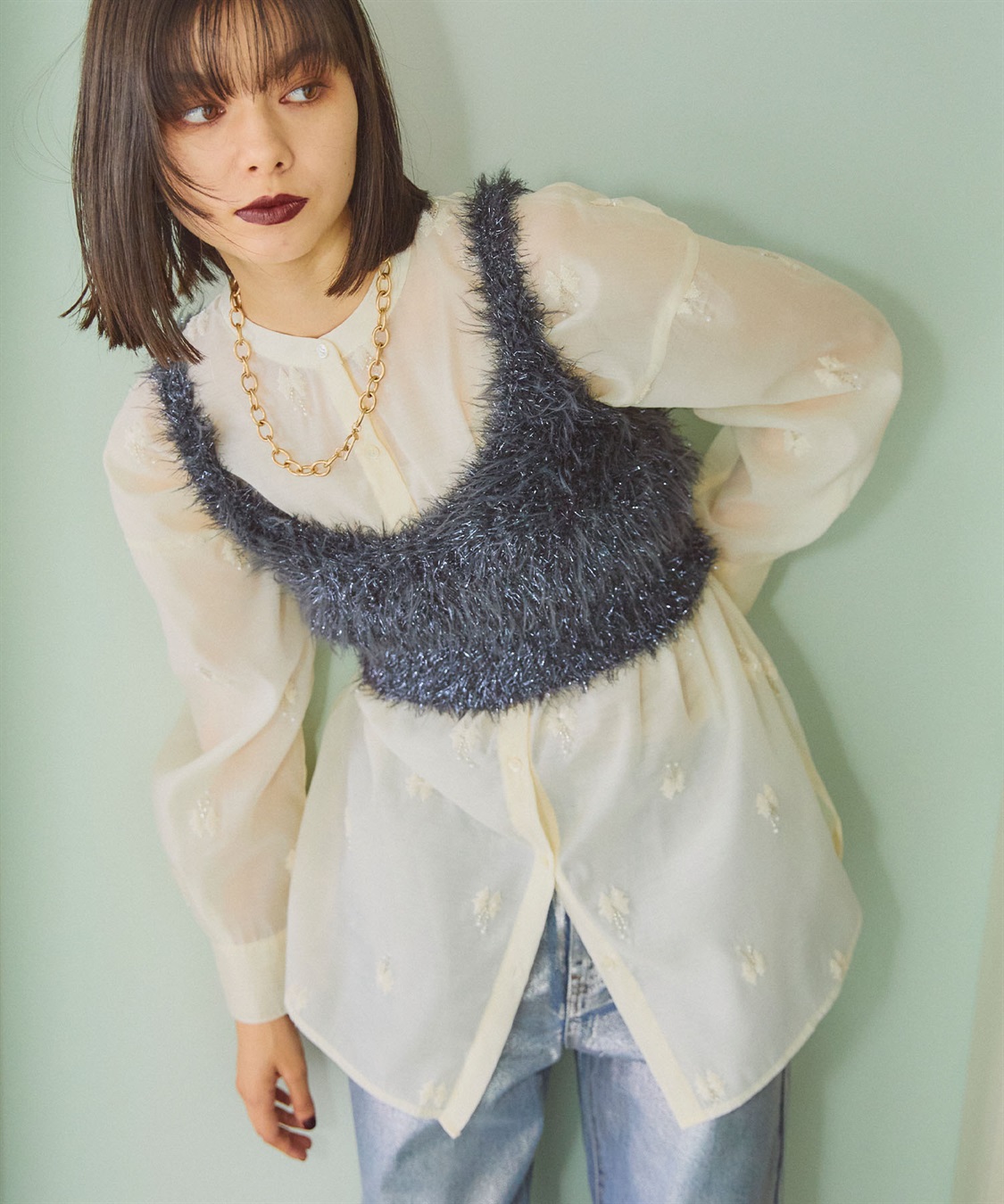 ELLEgirl ラメフェザーニットビスチェ_sub_19