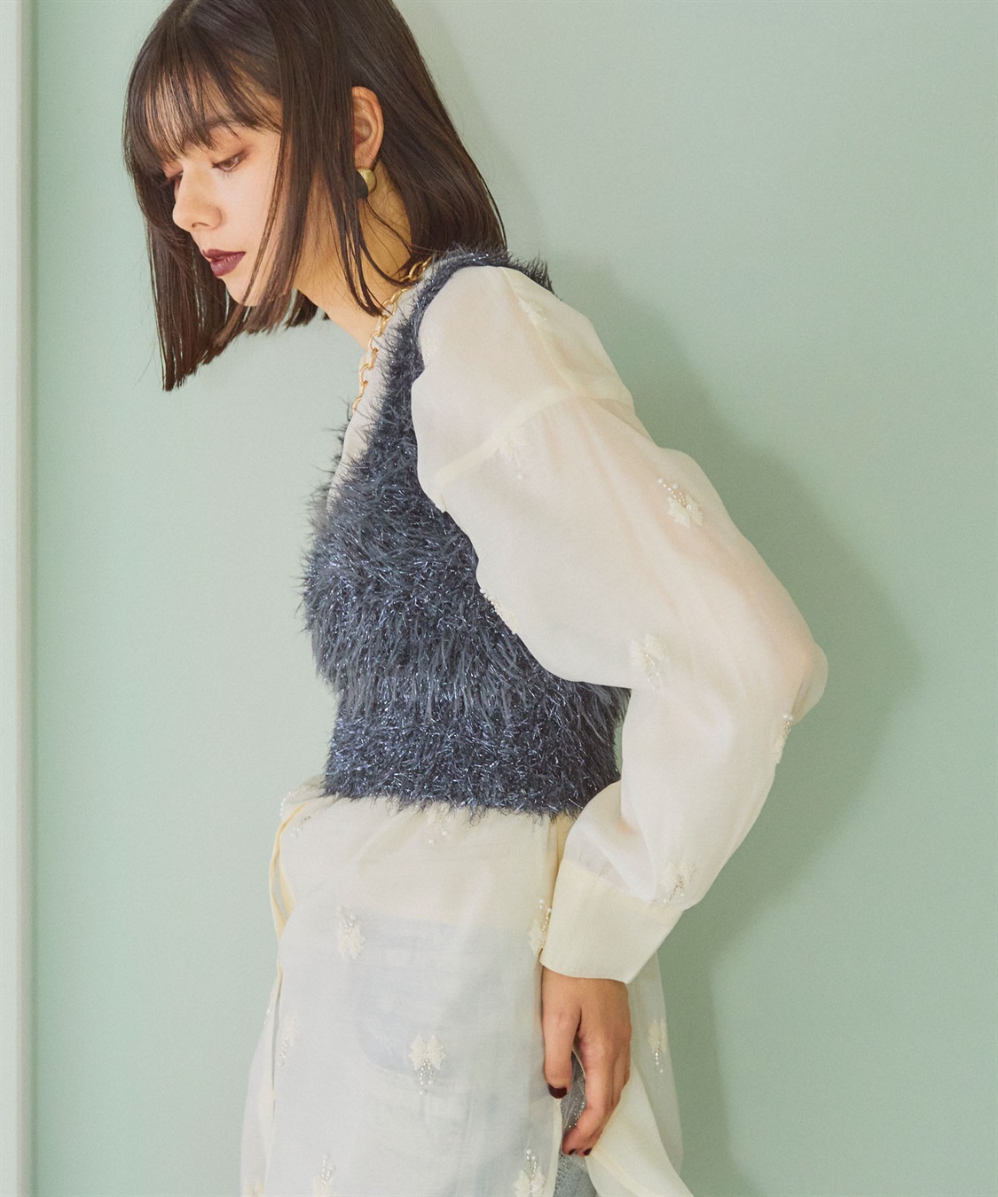 ELLEgirl ラメフェザーニットビスチェ_sub_20