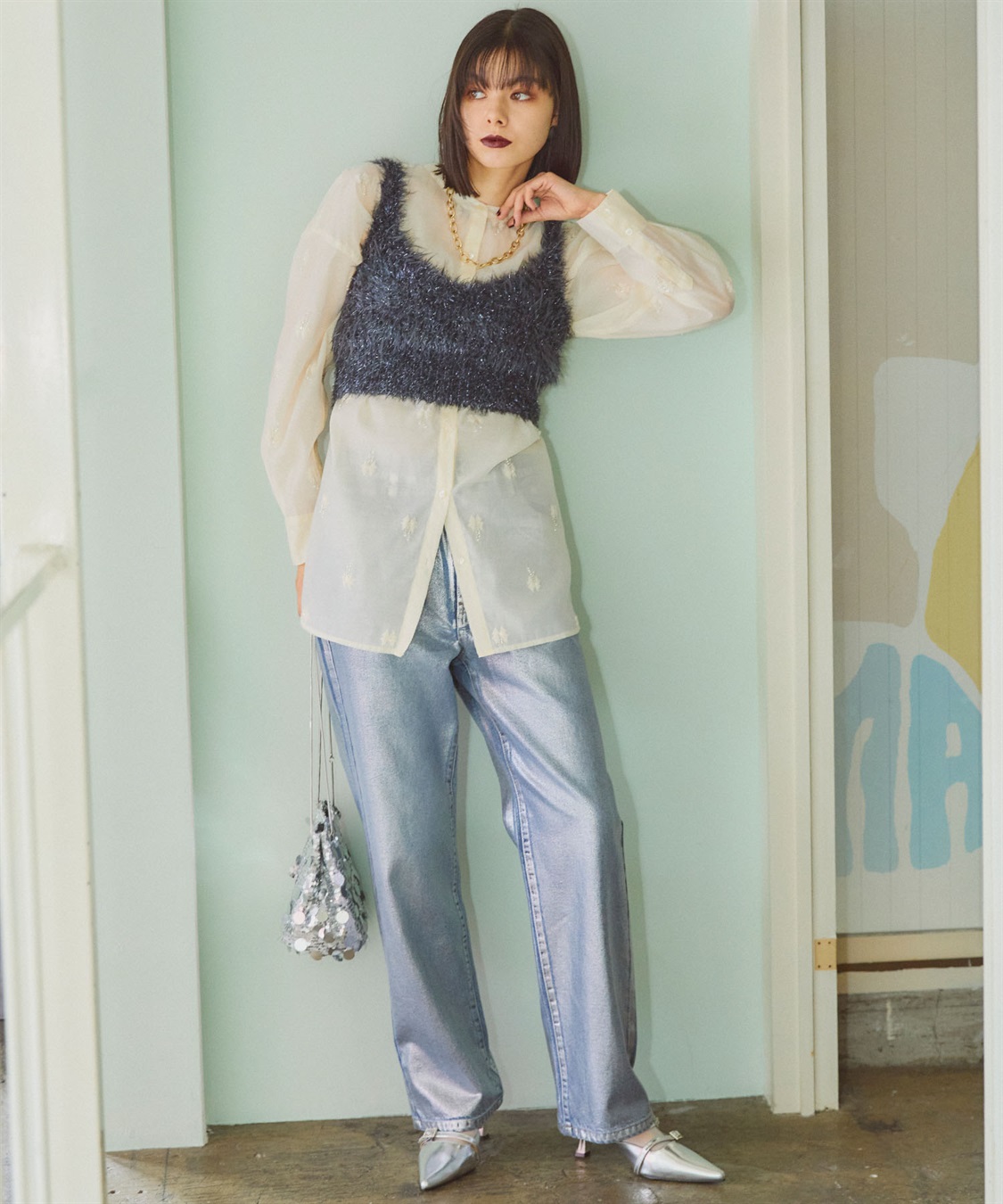 ELLEgirl ラメフェザーニットビスチェ_sub_23