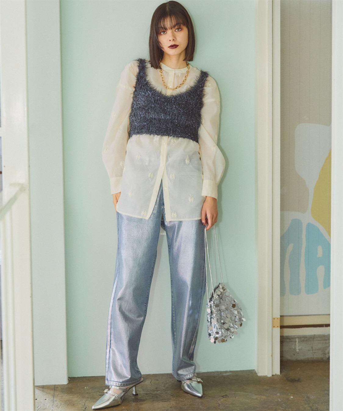 ELLEgirl ラメフェザーニットビスチェ_sub_24