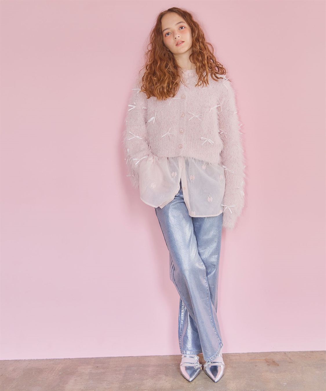 ELLEgirl リボンフェザーニットカーディガン_sub_10