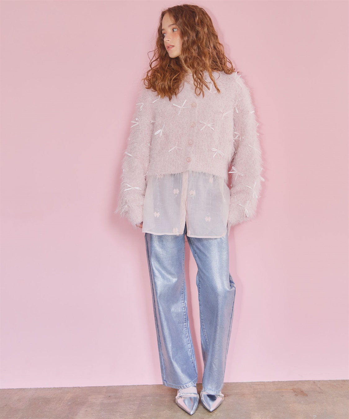 ELLEgirl リボンフェザーニットカーディガン_sub_11