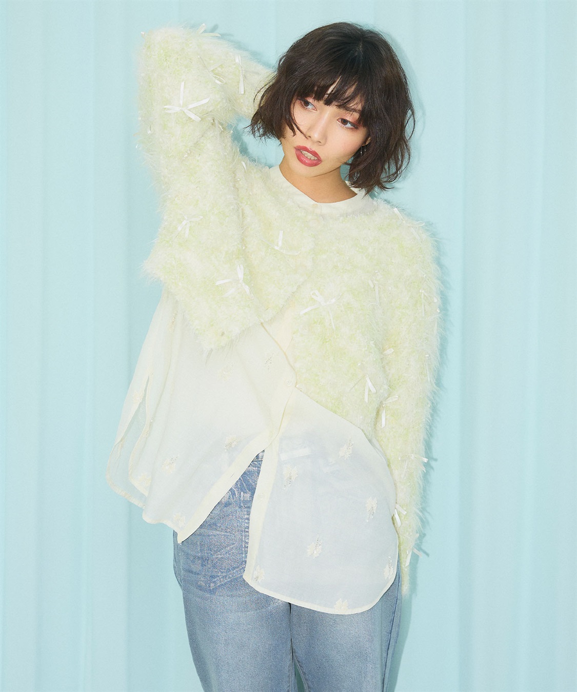 ELLEgirl リボンフェザーニットカーディガン_sub_15