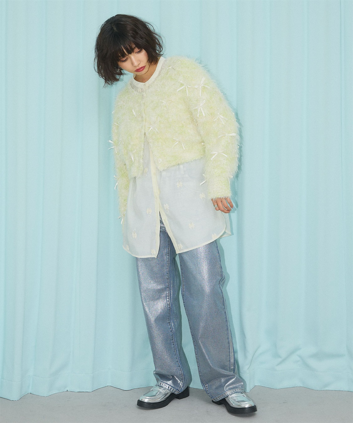 ELLEgirl リボンフェザーニットカーディガン_sub_17