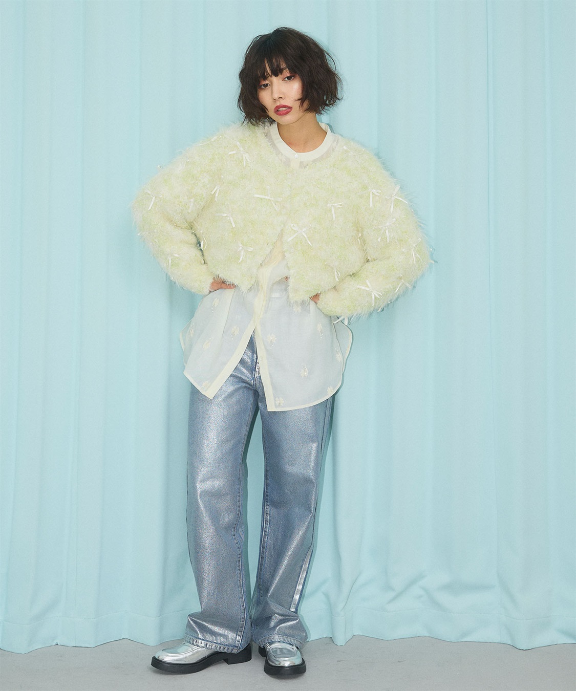 ELLEgirl リボンフェザーニットカーディガン_sub_19