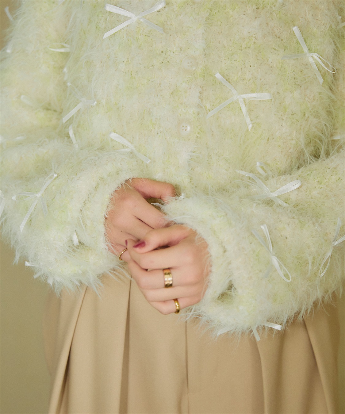 ELLEgirl リボンフェザーニットカーディガン_sub_25